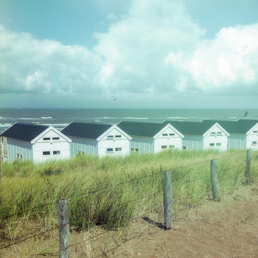 Little White Beach Houses Soft Morning Blues Photograph by Debra and Dave Vanderlaan