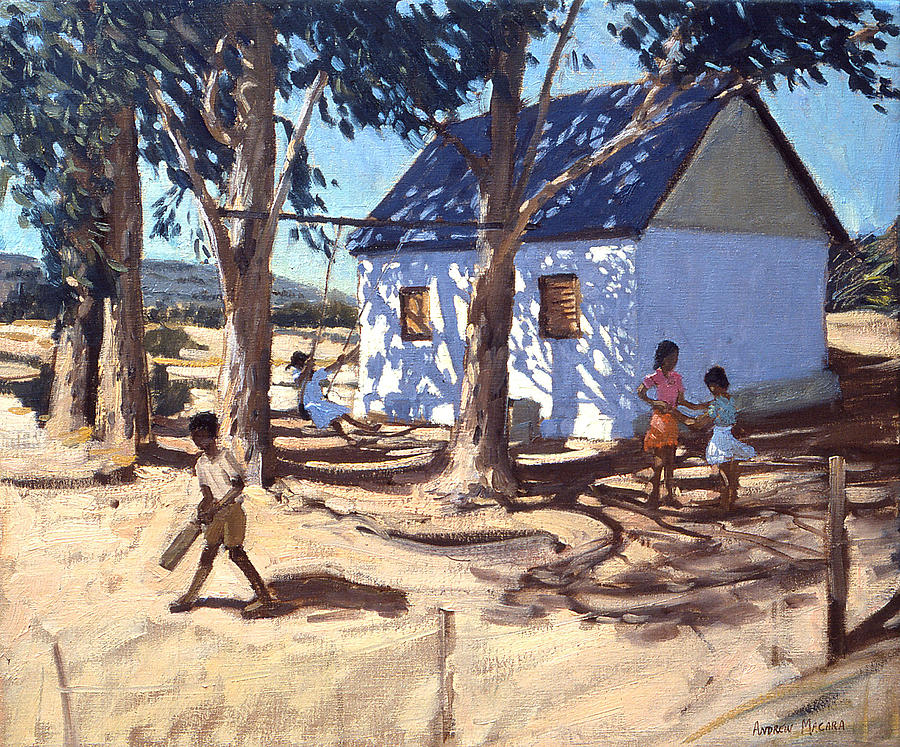 Cricket Painting - Little white house Karoo South Africa by Andrew Macara
