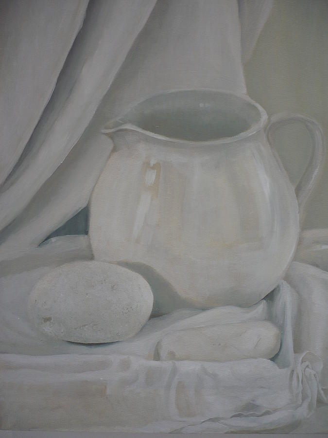 Little White Jug Painting by Caroline Philp