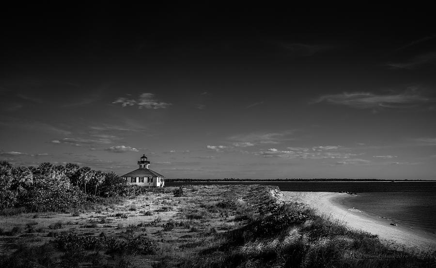 Little White Lighthouse BW Photograph by Marvin Spates