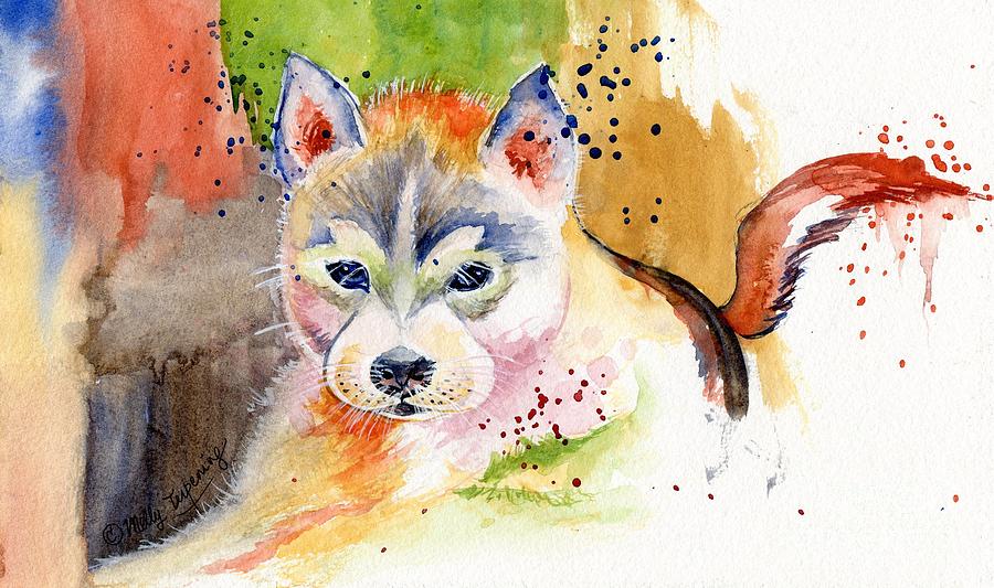 Little Wolf Watercolor Painting by Melly Terpening
