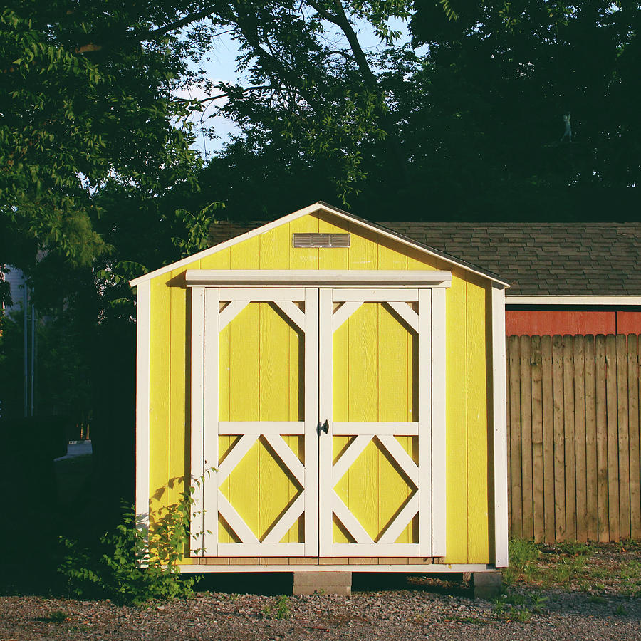 Little Yellow Barn- by Linda Woods Photograph by Linda Woods
