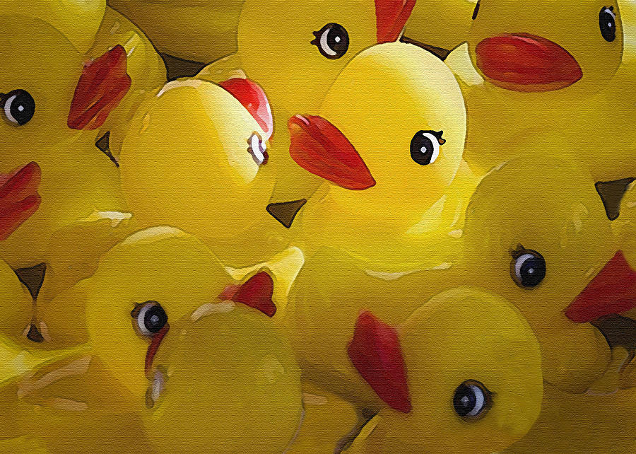 Bird Photograph - Little Yellow Duckies by Sharon Foster