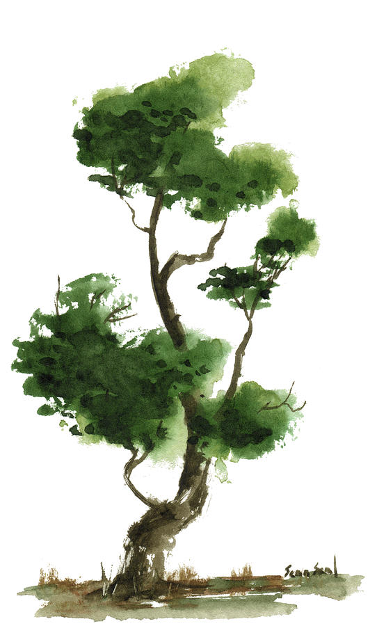 Little Zen Tree 145 Painting by Sean Seal