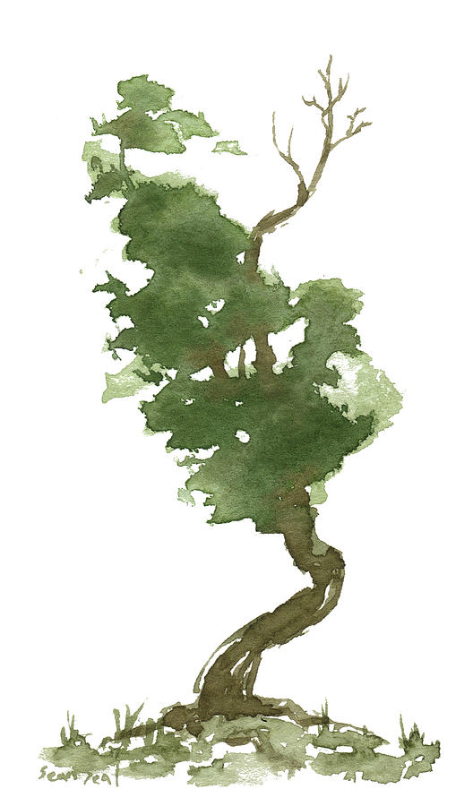 Little Zen Tree 177 Painting by Sean Seal