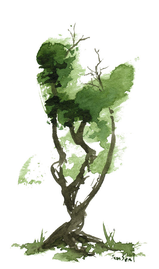 LIttle Zen Tree 179 Painting by Sean Seal