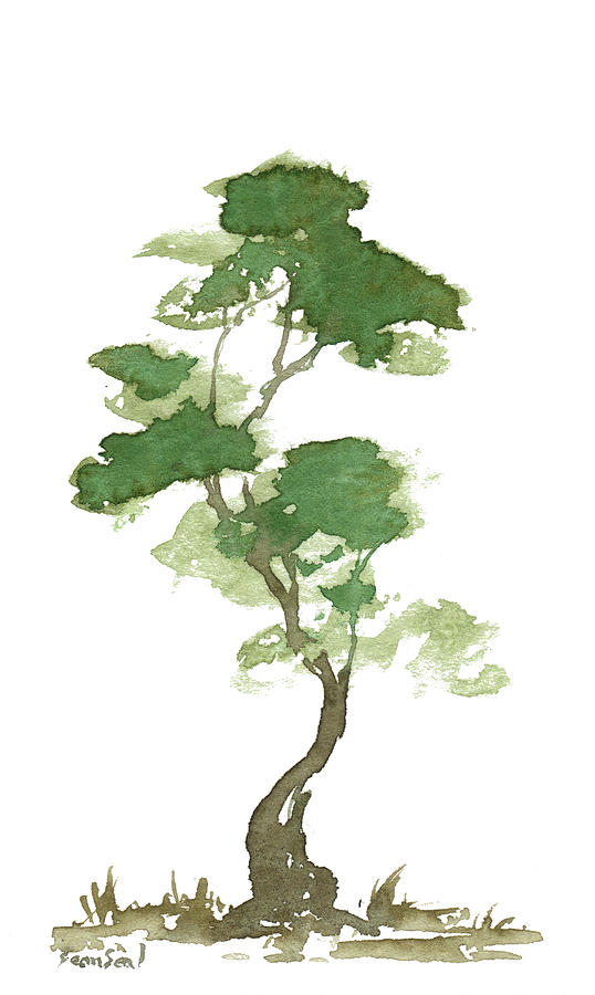 Little Zen Tree 180 Painting by Sean Seal