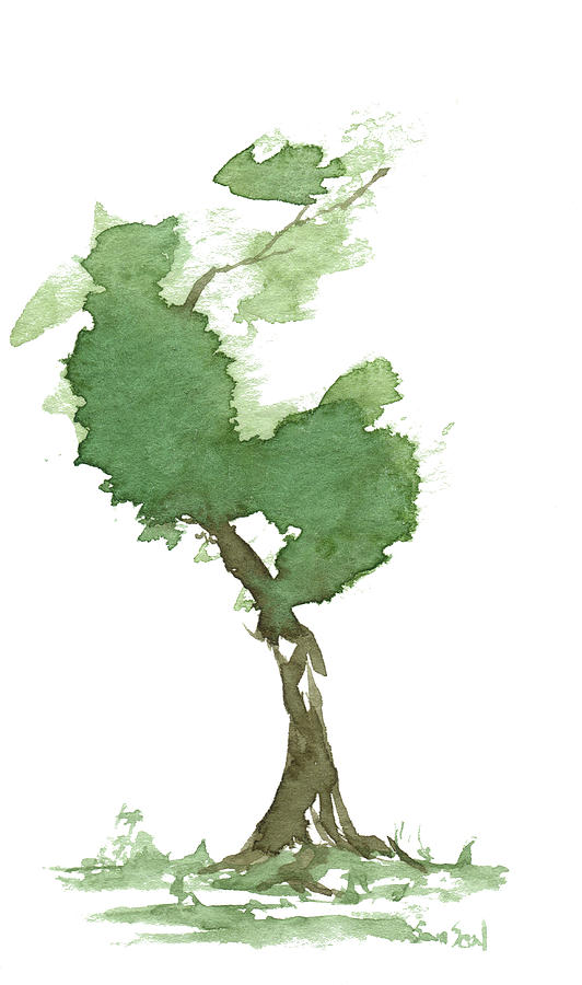 Little Zen Tree 181 Painting by Sean Seal