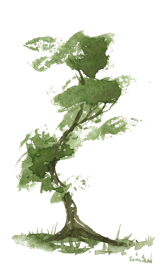 Little Zen Tree 195 Painting by Sean Seal