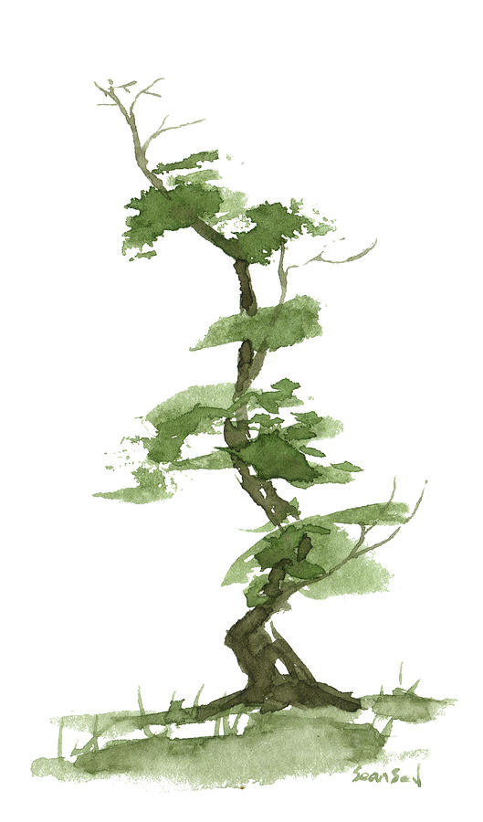 Little Zen Tree 199 Painting by Sean Seal