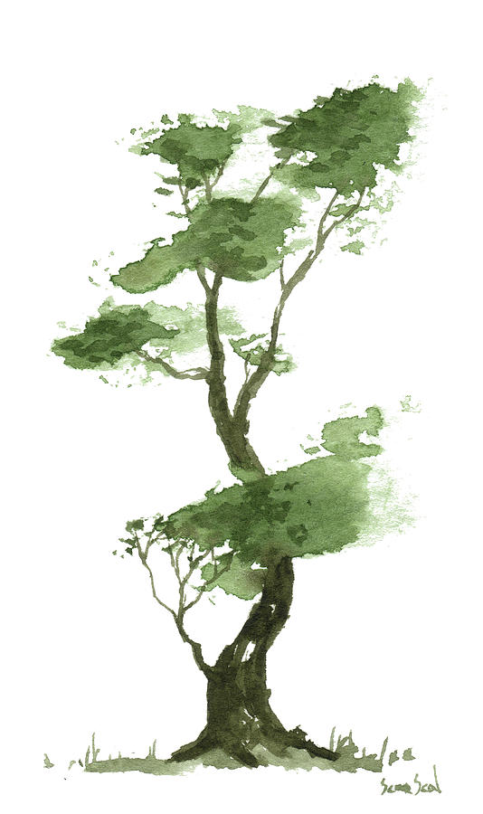 Little Zen Tree 209 Painting by Sean Seal
