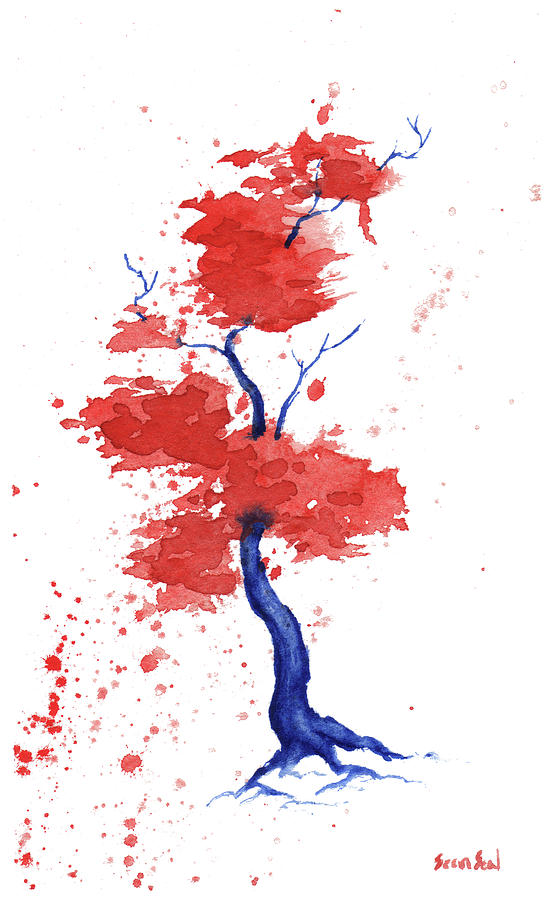 Independence Day Painting - Little Zen Tree 293 by Sean Seal