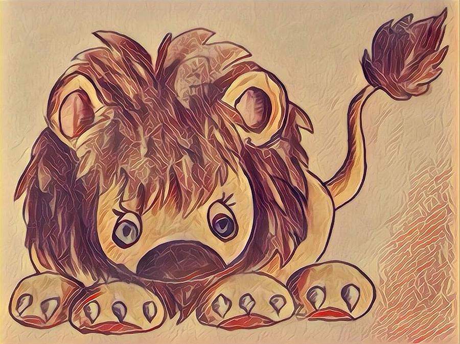 Littlest lion 2 Digital Art by Megan Walsh
