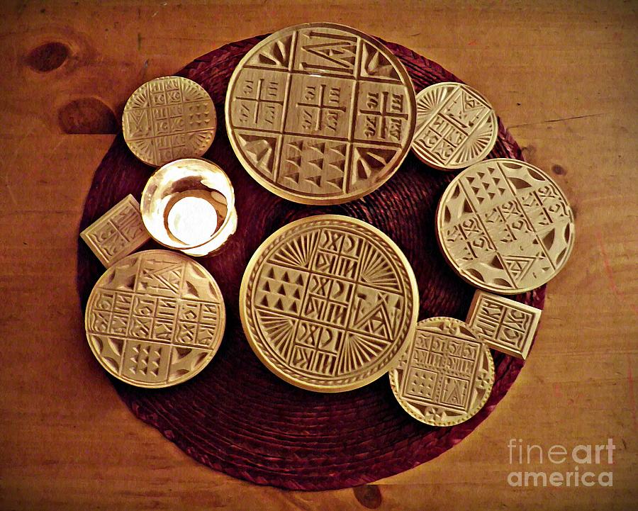 Liturgical Bread Stamps Photograph by Sarah Loft