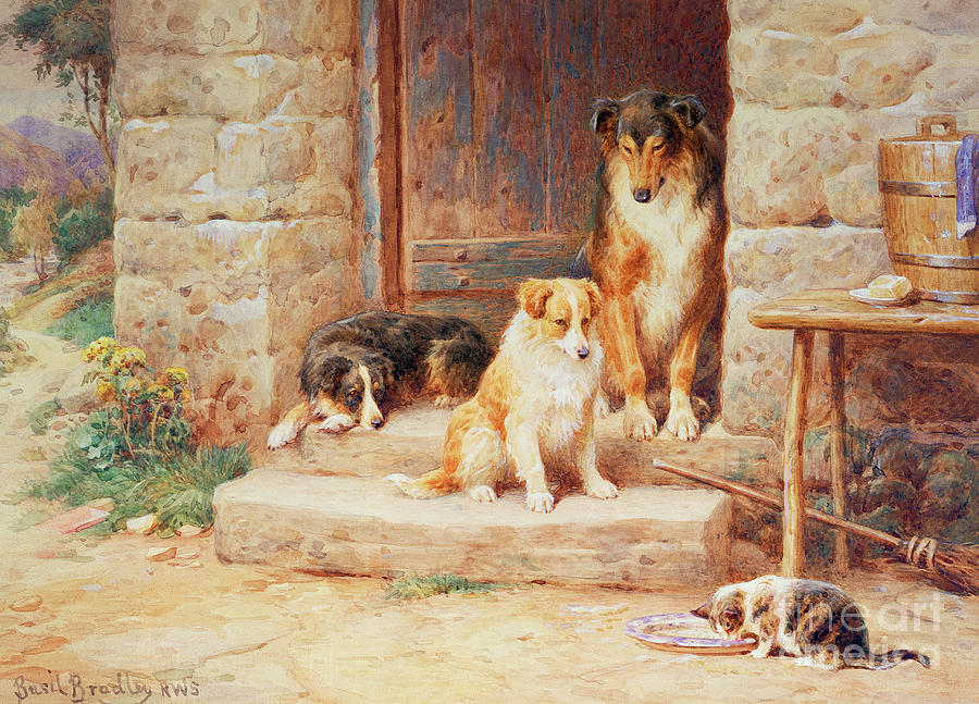 Dog Painting - Live and Let Live by Basil Bradley
