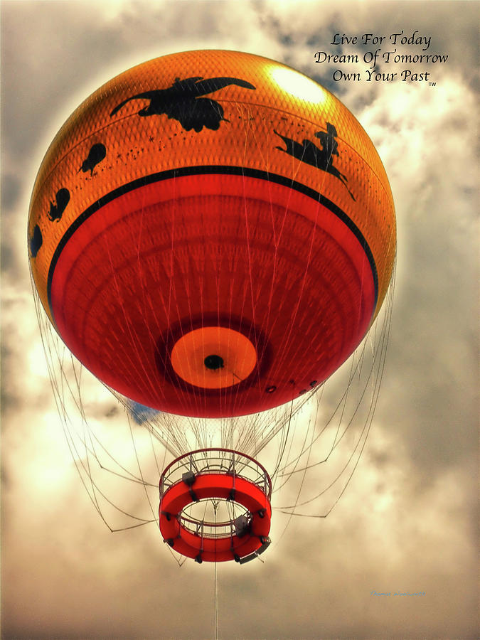 Live Dream Own Balloon Ride WDW FL Vertical Text Photograph by Thomas Woolworth