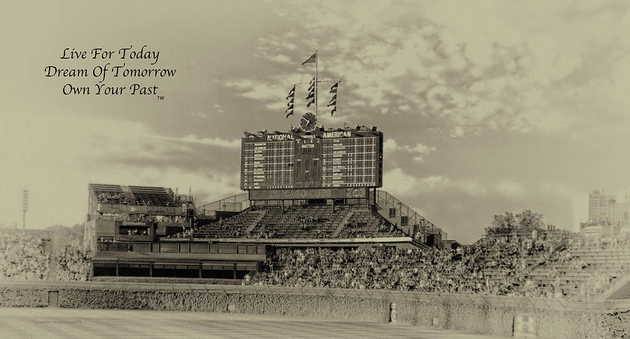 Live Dream Own Baseball Chicago Cubs Scoreboard Text Photograph by Thomas Woolworth