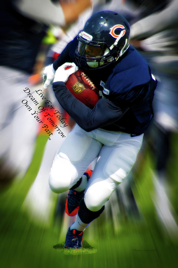 Chicago Bears Photograph - Live Dream Own Chicago Bears Vertical Text by Thomas Woolworth
