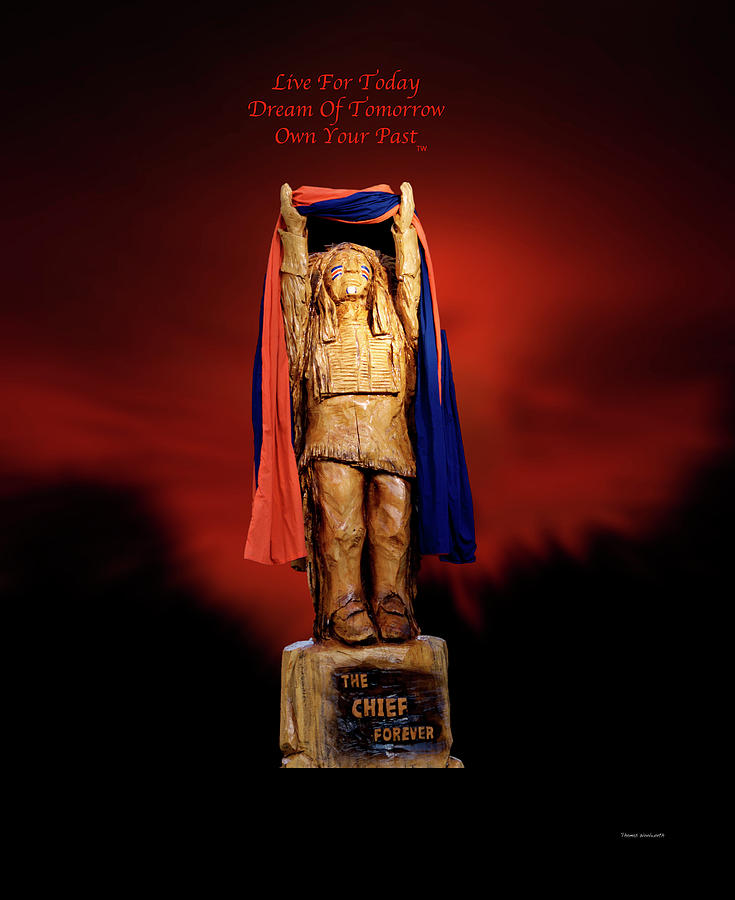 Live Dream Own Chief Illiniwek University Of Illinois Vertical Text Photograph by Thomas Woolworth