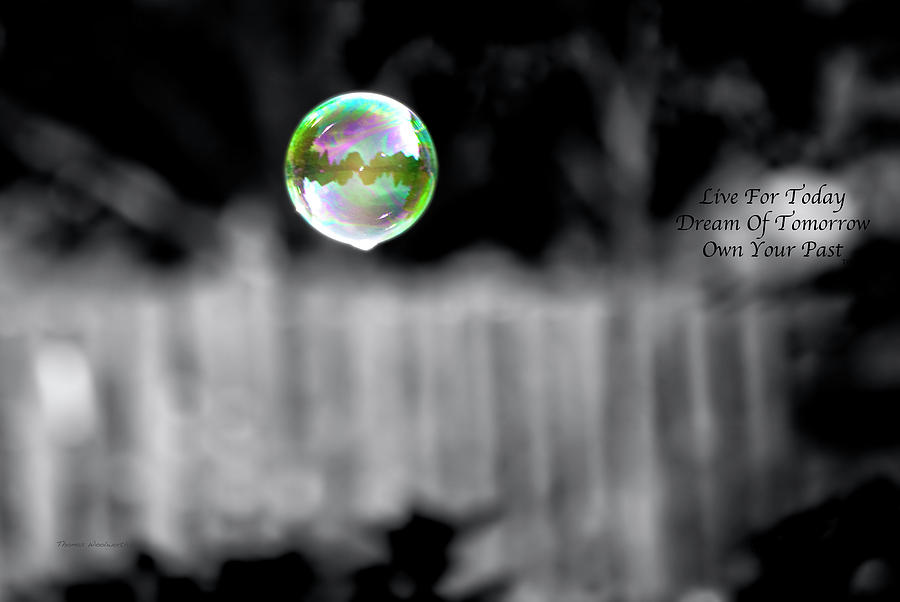 Live Dream Own Floating Bubble Text Photograph by Thomas Woolworth