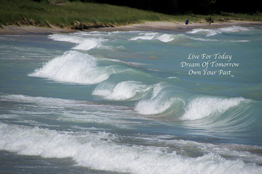Live Dream Own Lake Michigan Shoreline Text 02 Photograph by Thomas Woolworth