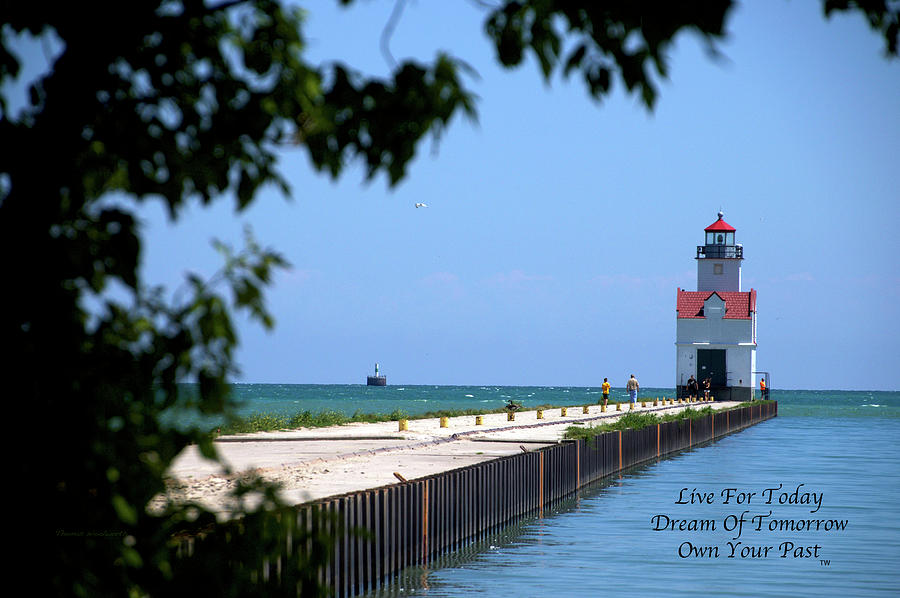 Live Dream Own Lighthouse Kewaunee Pierhead Wisconsin Text Photograph by Thomas Woolworth