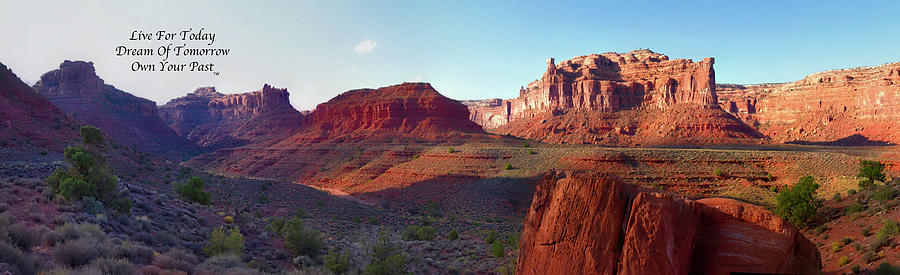 Live Dream Own Southern Utah Valley Of The Gods Pan Text Photograph by Thomas Woolworth