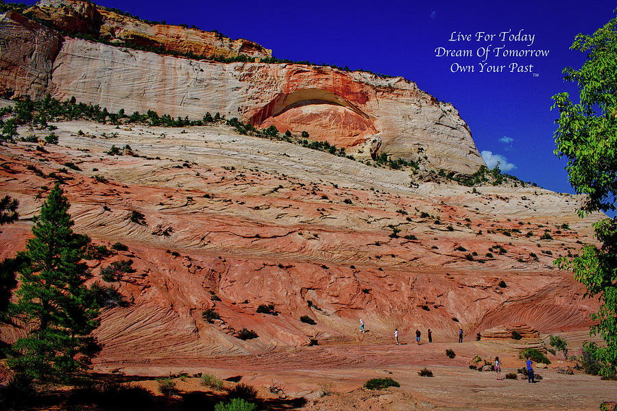 Live Dream Own Zion National Park Utah Text 01 Photograph by Thomas Woolworth