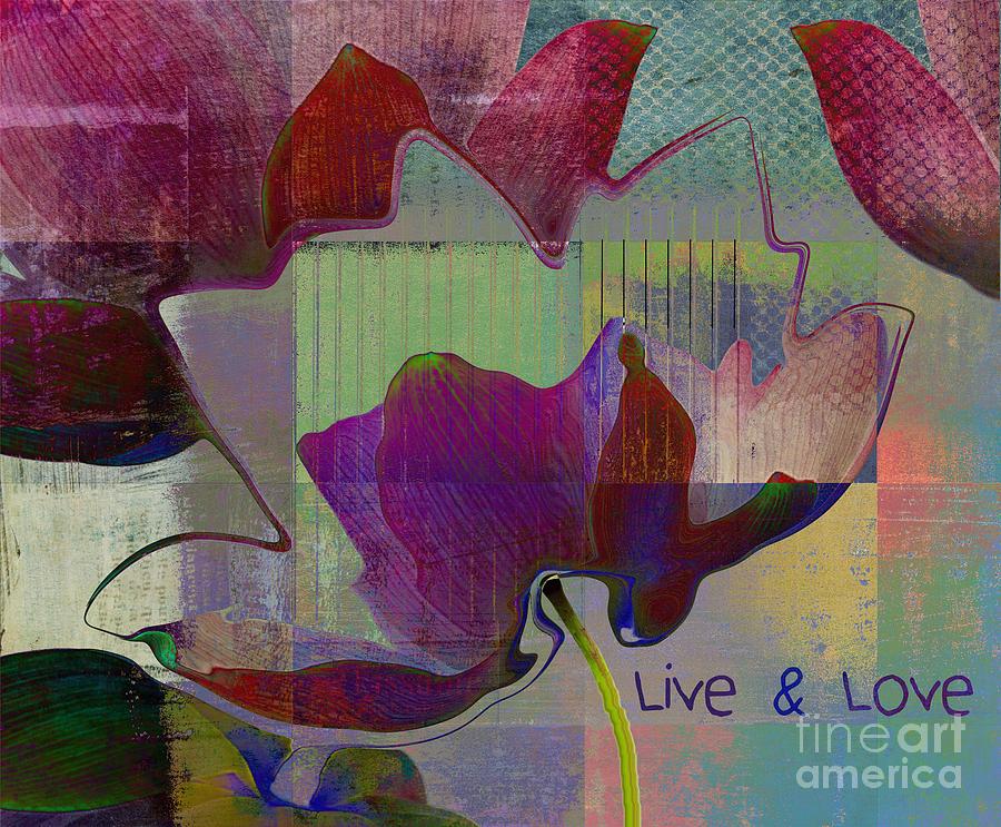 Abstract Digital Art - Live n Love - absfl28b by Variance Collections