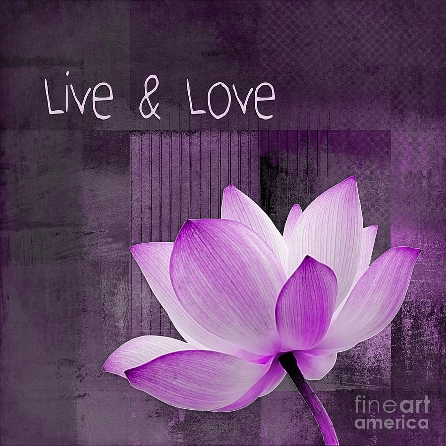 Live n Love - cttt Purple Digital Art by Variance Collections