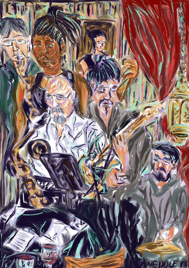 Live Painting Jazz and Poetry With A Purpose at Carmens De La Calle Digital Art by Angela Weddle