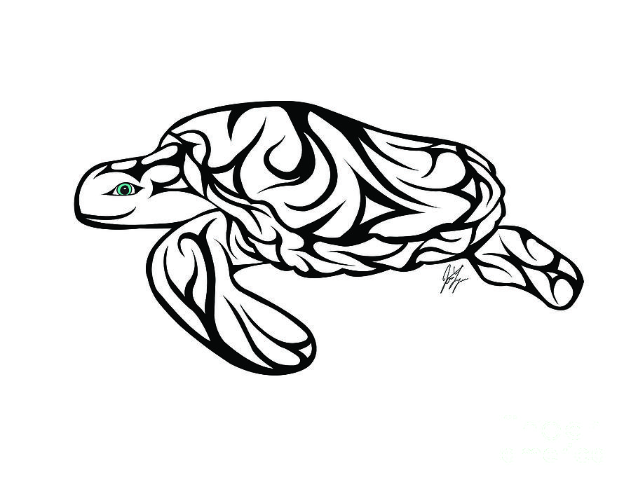 Turtle Digital Art - Live Waters by JamieLynn Warber