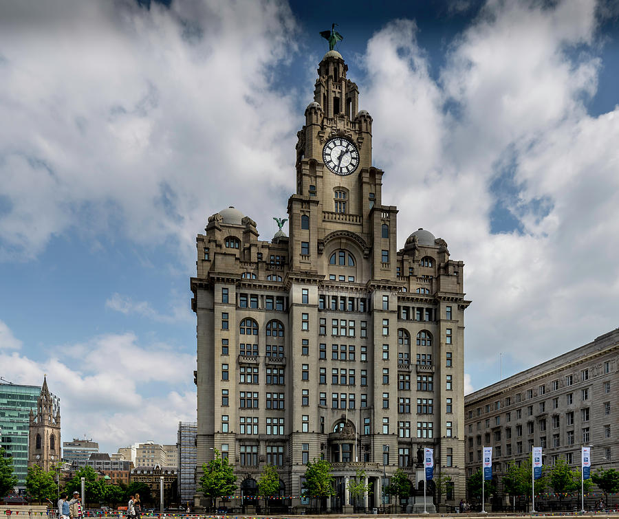 Architecture Photograph - Liver Buildings in Liverpool by Georgia Clare