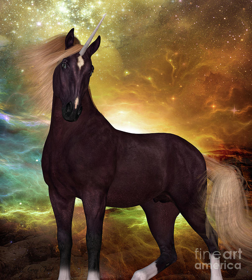 Liver Chestnut Unicorn Digital Art by Corey Ford