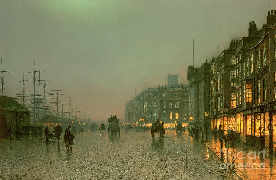Liverpool Painting - Liverpool Docks from Wapping by John Atkinson Grimshaw