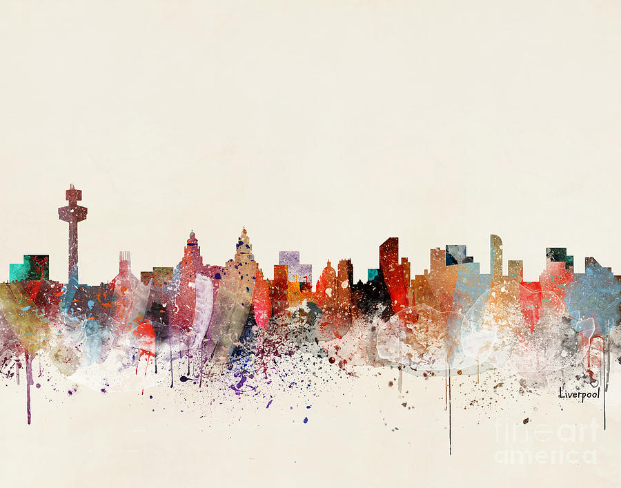 Liverpool Cityscape Painting - Liverpool Skyline by Bri Buckley