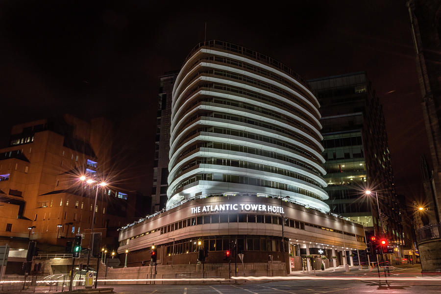 Liverpool The Atlantic Tower Hotel by night Photograph by Jacek ...