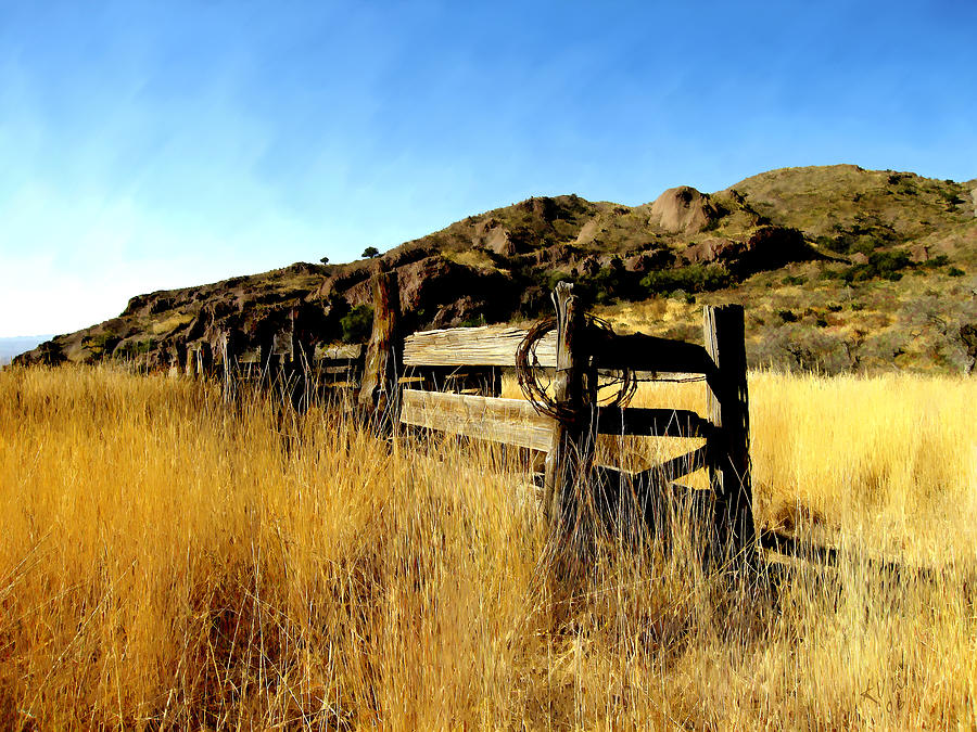 Livery fence at dripping springs Photograph by Kurt Van Wagner