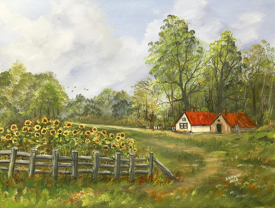 Living at the farm Painting by Dorothy Maier