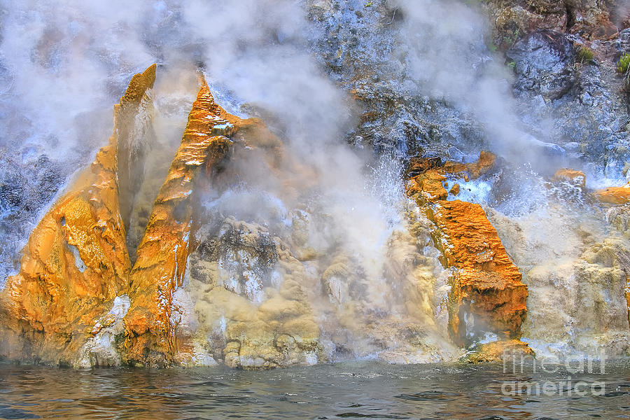 Steaming rocks  in New zealand Photograph by Patricia Hofmeester
