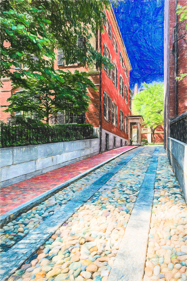 Boston Drawing - Living in Bostons Beacon Hill by Thomas Logan