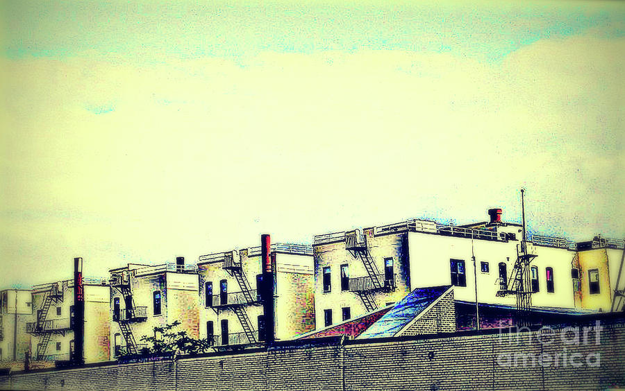 Living in the City - Little White Houses All in a Row Photograph by Miriam Danar