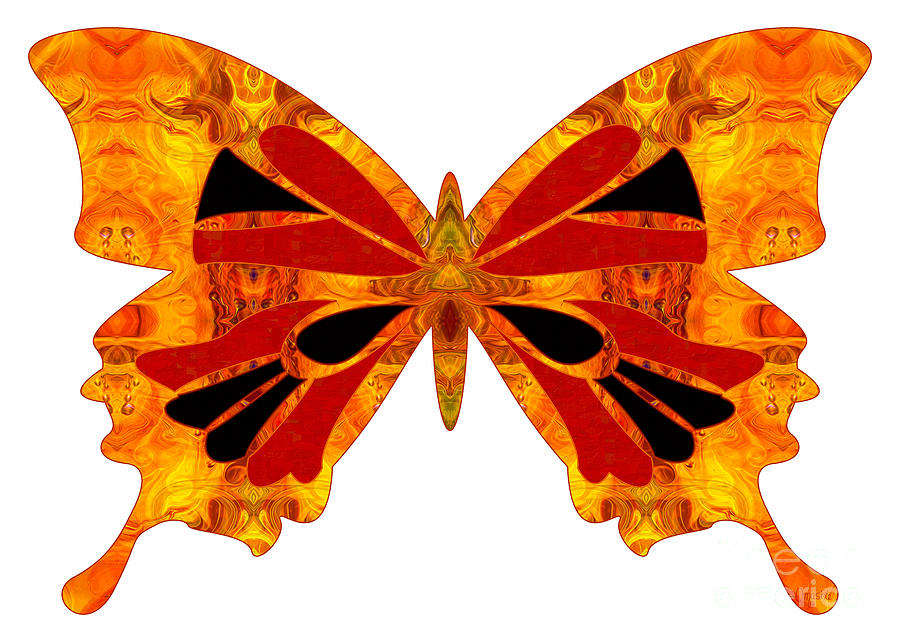 Living Patterns And Abstract Butterflies by Omashte Digital Art by Omaste Witkowski