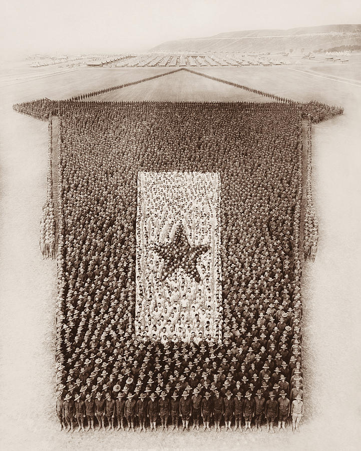 Living Service Flag - Arthur Mole - Fort Riley - 1918 Photograph by War Is Hell Store