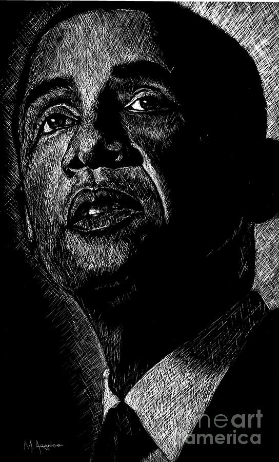 Barack Obama Drawing - Living the Dream by Maria Arango