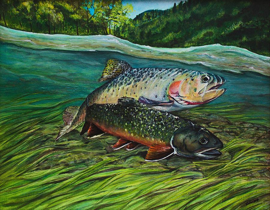 Fish Painting - Living Water by Vivian Casey Fine Art