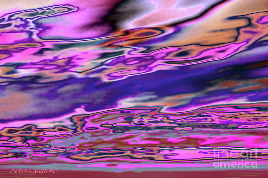 Living Waters Pink and Orange Digital Art by Donna L Munro