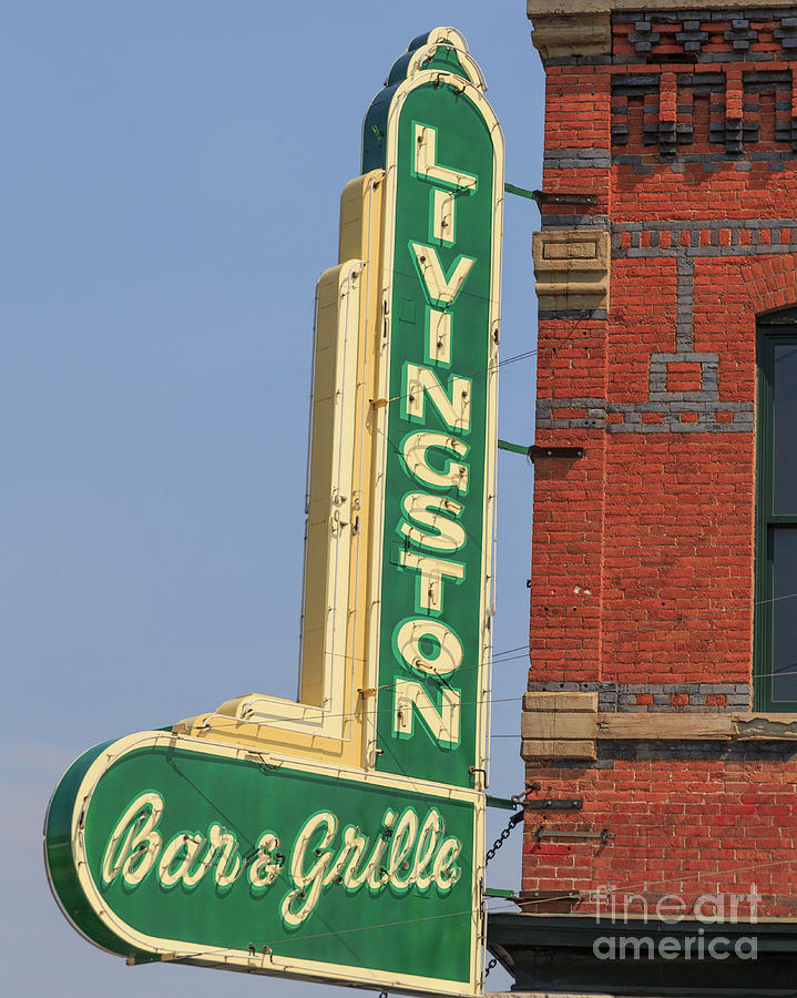 Livingston Bar and Grill Old Neon Sign Montana Photograph by Edward Fielding