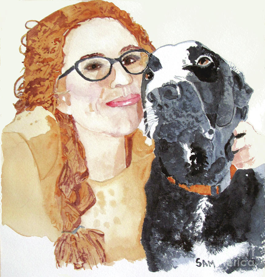 Dog Painting - Livvy and Amos by Sandy McIntire