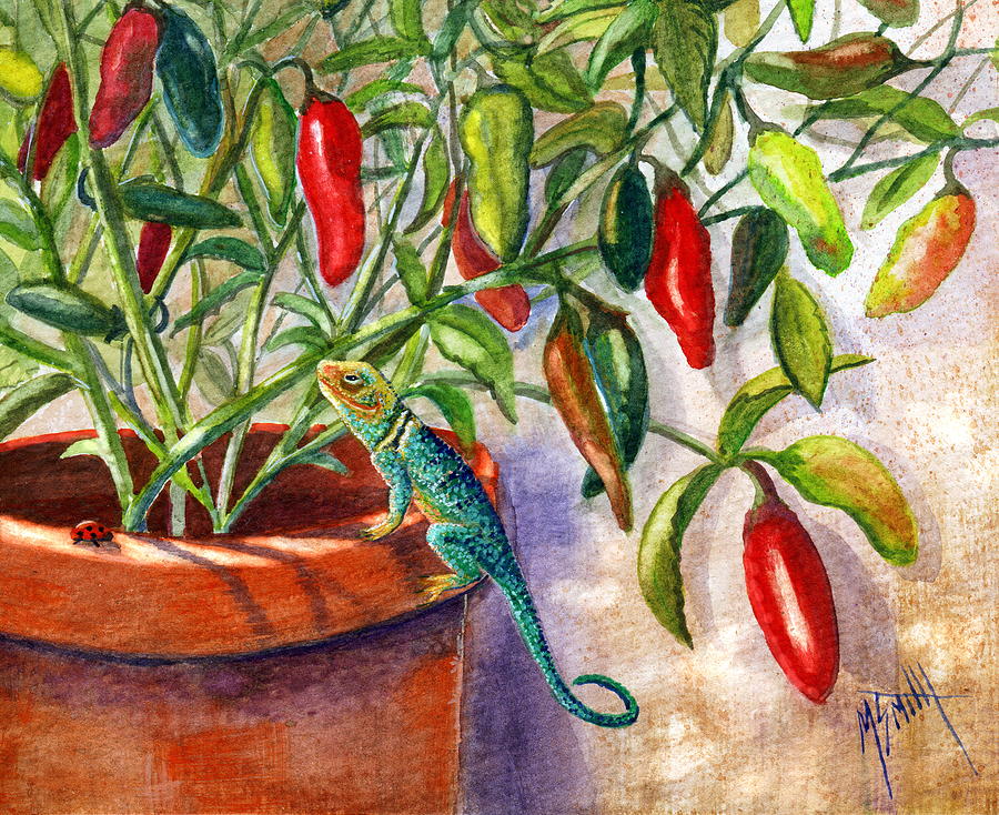 Lizard In Hot Sauce Painting by Marilyn Smith